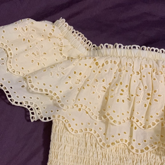 BNWT Women’s size L yellow Lilly Pulitzer Eyelet an Seersucker top/skirt outfit - Picture 3 of 6